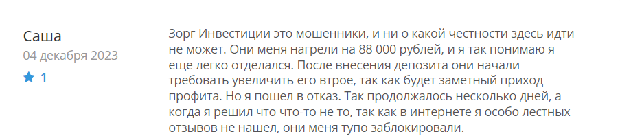 ZORG Investments 3 скрин