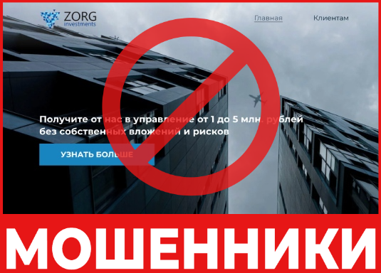 ZORG Investments лицевая сторона скрин