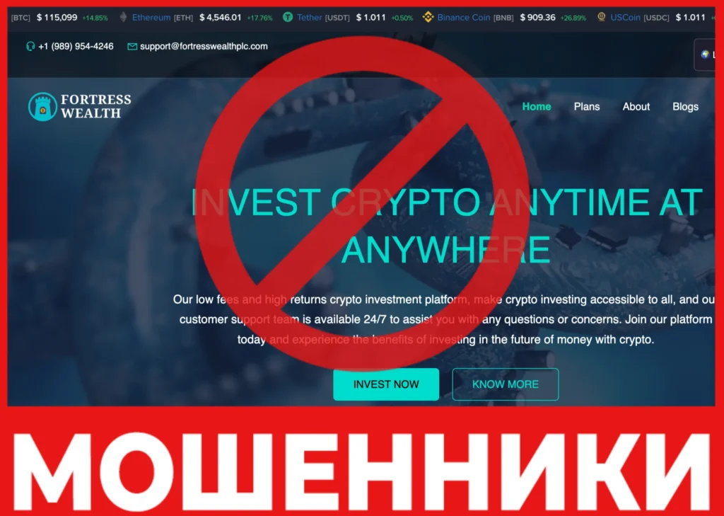 FORTRESS WEALTH лицевая сторона скрин