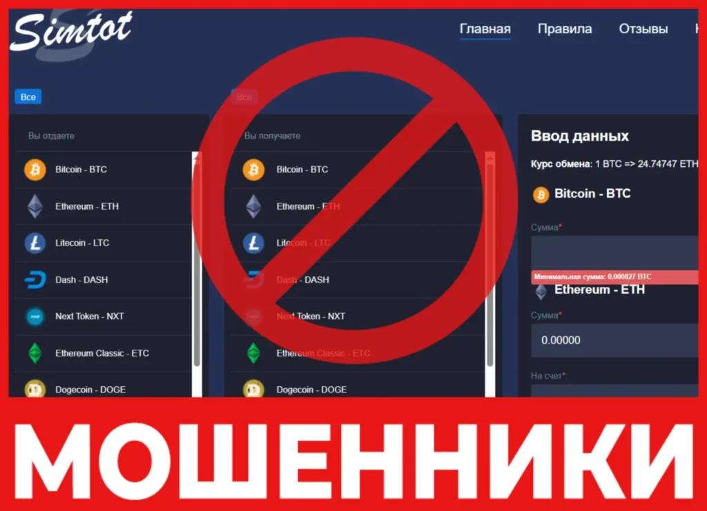 Simtot лицевая сторона скрин