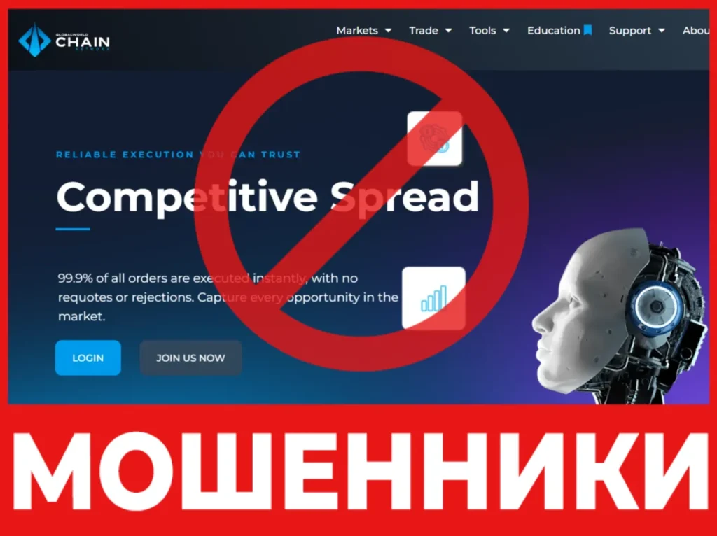 Global World Chain Network лицевая сторона скрин